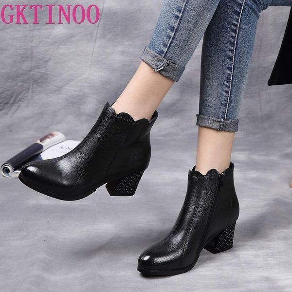 boots gktinoo vintage casual ankle women shoes genuine leather retro high heels ladies botas mujer female booties, Black
boots gktinoo vintage casual ankle women shoes genuine leather retro high heels ladies botas mujer female booties, Black