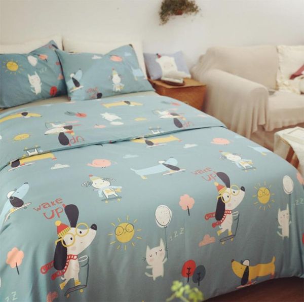 cute cartoon blue dog cat bedding set,twin full king 60s cotton double home textile bed sheet pillow case duvet cover
cute cartoon blue dog cat bedding set,twin full king 60s cotton double home textile bed sheet pillow case duvet cover