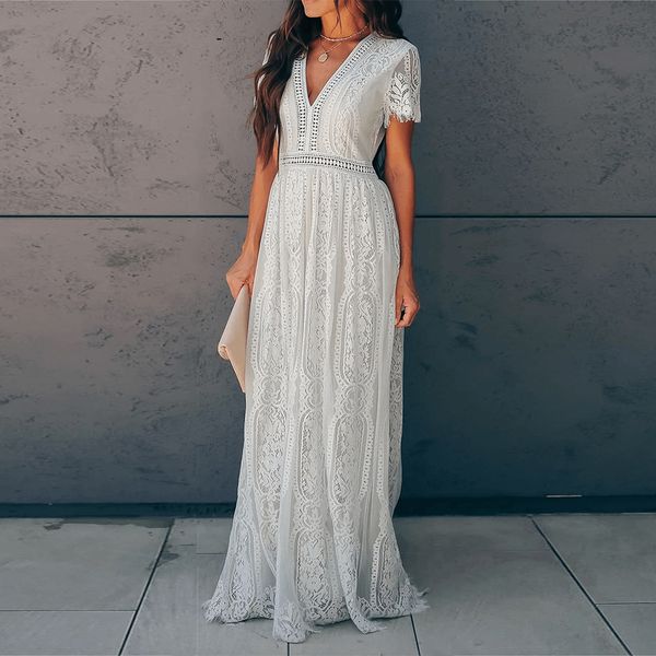 spring summer selling lace maxi dress floor length v shape neck short sleeve fashion ladies' casual dress, Black;gray
spring summer selling lace maxi dress floor length v shape neck short sleeve fashion ladies' casual dress, Black;gray