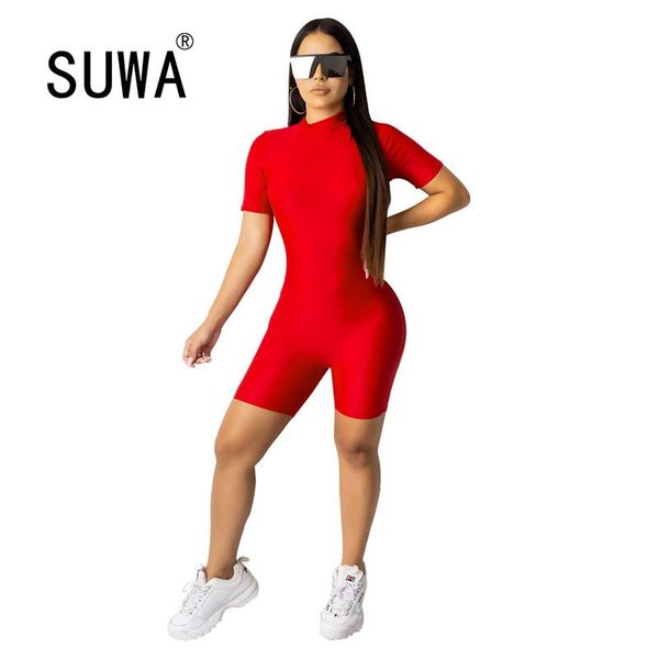 women's jumpsuits & rompers 2021 women fashion simple solid color round neck short sleeves and shorts high street lady playsuits, Black;white
women's jumpsuits & rompers 2021 women fashion simple solid color round neck short sleeves and shorts high street lady playsuits, Black;white