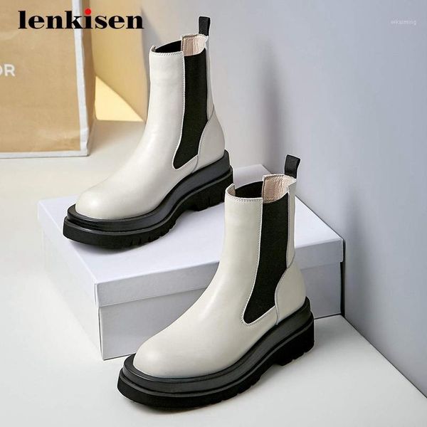 boots lenkisen stretch real cow leather all-match platform round toe thick high heel slip on convenient modern ankle l3f11, Black
boots lenkisen stretch real cow leather all-match platform round toe thick high heel slip on convenient modern ankle l3f11, Black