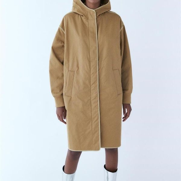 zxqj 2020 fashion hooded stand collar contrast panel trim parka coat loose vintage side pockets female outerwear chic overcoat, Black
zxqj 2020 fashion hooded stand collar contrast panel trim parka coat loose vintage side pockets female outerwear chic overcoat, Black