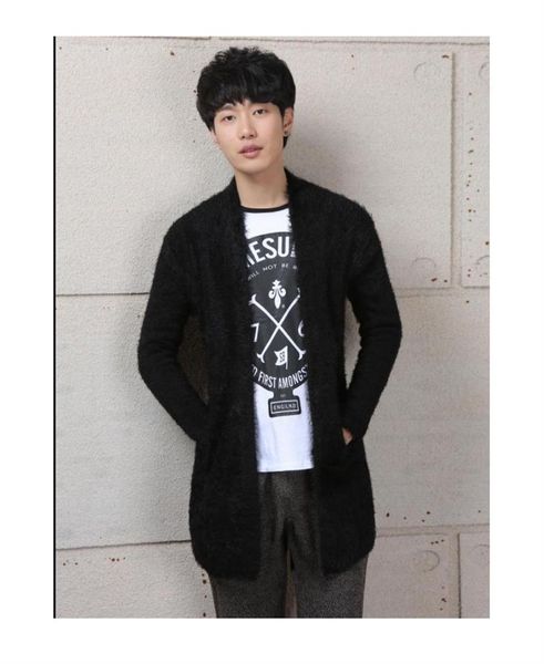 large black fashion male mohair medium long sweater coat seahorse wool knitted cardigan urban fashion korean man, White;black
large black fashion male mohair medium long sweater coat seahorse wool knitted cardigan urban fashion korean man, White;black