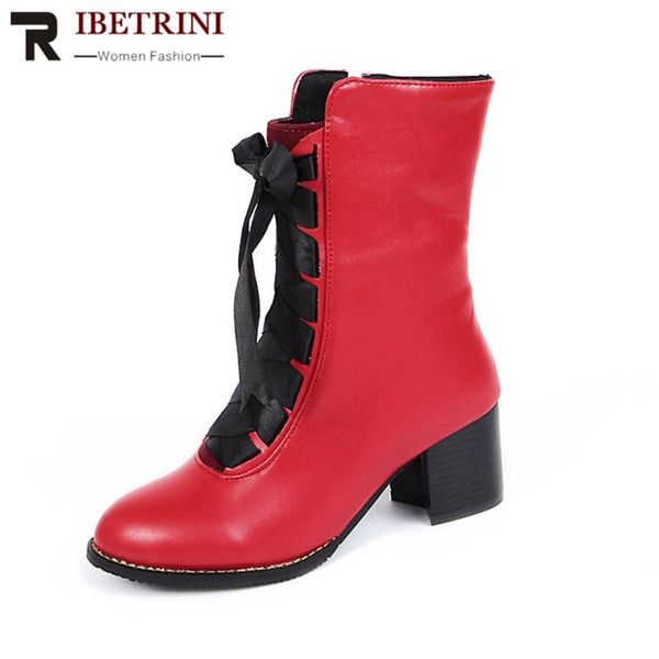boots ribetrini women unique candy color shoes office lace-up ankle high chunky heels, Black
boots ribetrini women unique candy color shoes office lace-up ankle high chunky heels, Black