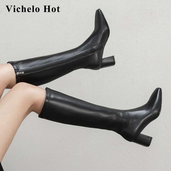 boots vichelo arrival winter microfiber mature square toe thick high heel zipper young lady gorgeous knee-high l83, Black
boots vichelo arrival winter microfiber mature square toe thick high heel zipper young lady gorgeous knee-high l83, Black