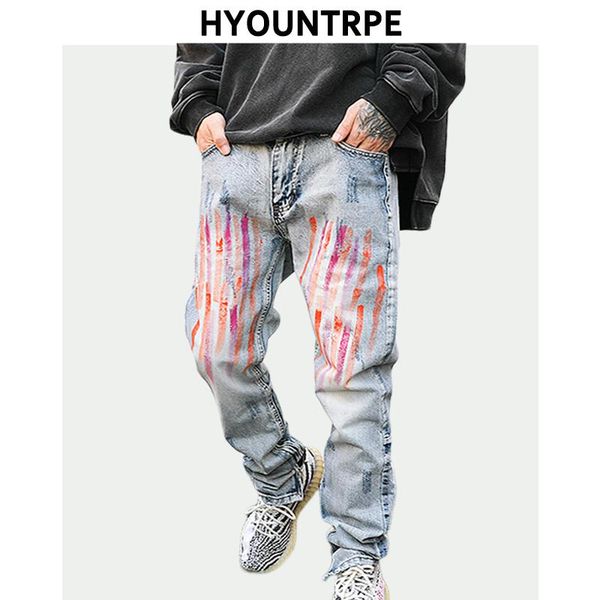 men's jeans bottom zipper skinny denim mens ripped slim trousers biker fashion graffiti printed streetwear hip hop pants joggers, Blue
men's jeans bottom zipper skinny denim mens ripped slim trousers biker fashion graffiti printed streetwear hip hop pants joggers, Blue