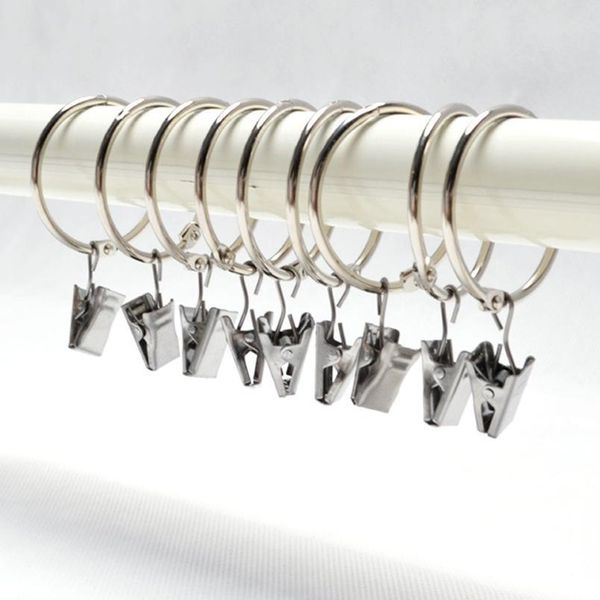 10 pcs/set durable circle shaped curtain rings with clips shower bath hooks silver color metal curtai wmthxb
10 pcs/set durable circle shaped curtain rings with clips shower bath hooks silver color metal curtai wmthxb