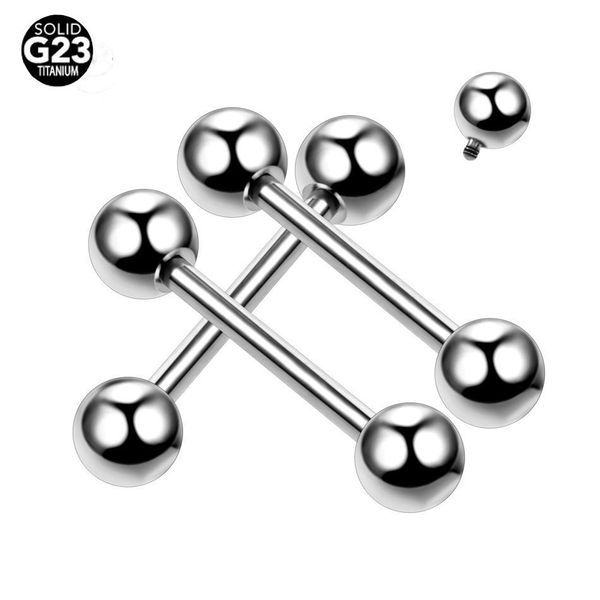 10pcs/lot 14g g23 titanium internally thread tongue ring barbells studs nipple shield jewelry cartilage earrings body piercing q bbytpo, Silver
10pcs/lot 14g g23 titanium internally thread tongue ring barbells studs nipple shield jewelry cartilage earrings body piercing q bbytpo, Silver