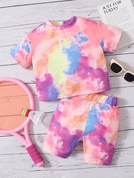baby tie dye tee & shorts set she, White
baby tie dye tee & shorts set she, White