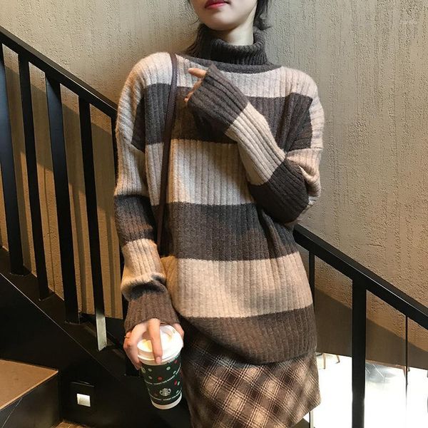 winter turtleneck thicker knitted sweater ladies striped casual warm sweaters simple long sleeve woman pullover1, White;black
winter turtleneck thicker knitted sweater ladies striped casual warm sweaters simple long sleeve woman pullover1, White;black