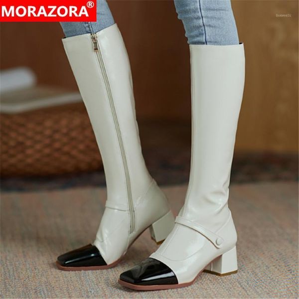 boots morazora genuine leather thick heels square toe mixed colors winter women fashion knee high black beige1
boots morazora genuine leather thick heels square toe mixed colors winter women fashion knee high black beige1
