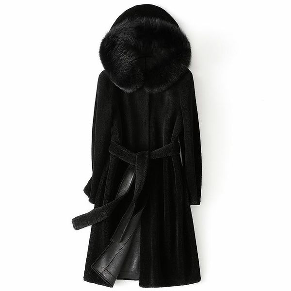women's fur & faux 100% wool coat women long woman jacket warm winter clothes hooded collar 2021 manteau femme pph2904, Black
women's fur & faux 100% wool coat women long woman jacket warm winter clothes hooded collar 2021 manteau femme pph2904, Black
