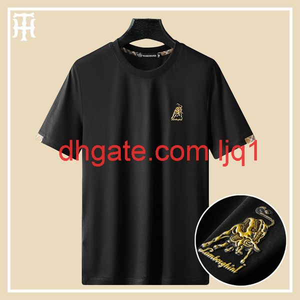 short sleeve men's european fashion brand contrast double mercerized cotton t-shirt, White;black
short sleeve men's european fashion brand contrast double mercerized cotton t-shirt, White;black