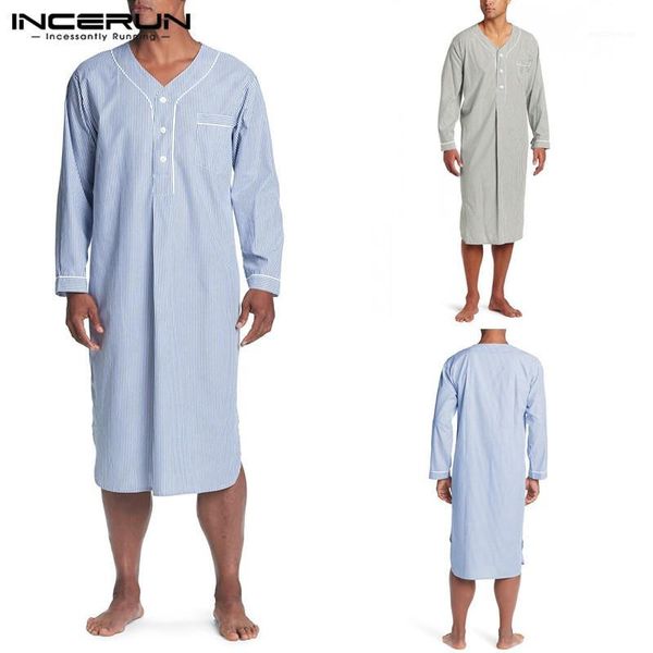 2020 men fashion striped sleep robes long sleeve v neck buttons nightclothes man casual pockets breathable pajama bathrobes 5xl1, Black;brown
2020 men fashion striped sleep robes long sleeve v neck buttons nightclothes man casual pockets breathable pajama bathrobes 5xl1, Black;brown