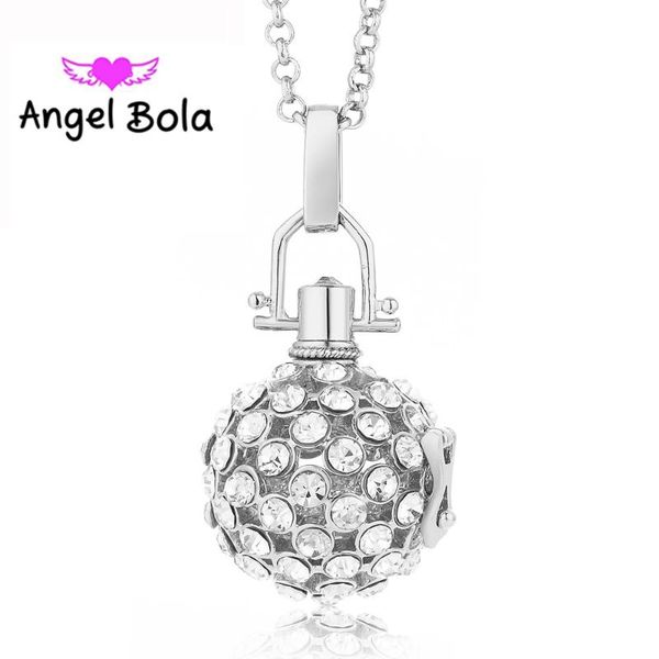 vintage 20.5mm angel bola harmony caller necklace crystal inlaid copper cage pendant sound ball jewelry for mom gift l049, Silver
vintage 20.5mm angel bola harmony caller necklace crystal inlaid copper cage pendant sound ball jewelry for mom gift l049, Silver