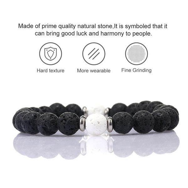 factory price energy 8mm lava stone bracelets new fashion healing balance black white beads bracelet for women men adjus
factory price energy 8mm lava stone bracelets new fashion healing balance black white beads bracelet for women men adjus