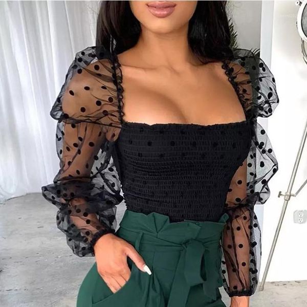 women's t-shirt women polka dot mesh sheer see-through long sleeve evening party club wear crop tee t shirts1, White
women's t-shirt women polka dot mesh sheer see-through long sleeve evening party club wear crop tee t shirts1, White