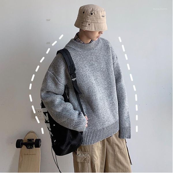 men's sweaters 2021 japanese winter korean version of the loose men's thick literary round neck long-sleeved trend sweater1, White;black
men's sweaters 2021 japanese winter korean version of the loose men's thick literary round neck long-sleeved trend sweater1, White;black