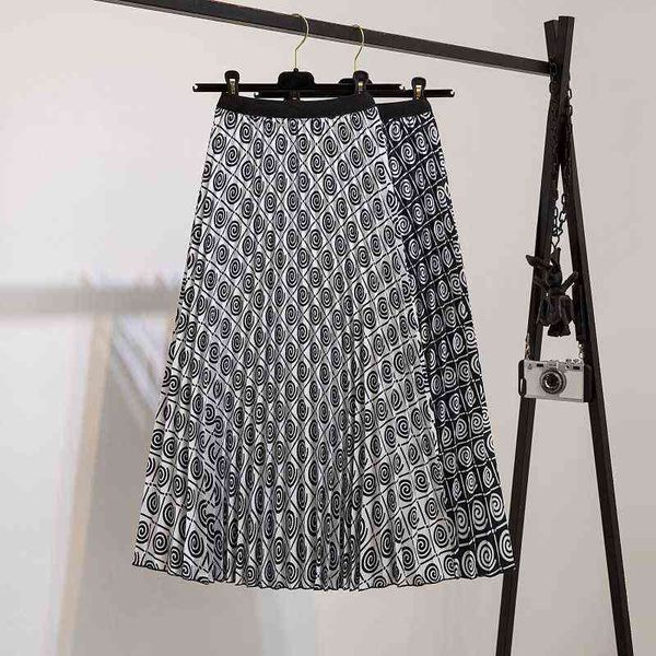 skirts half women's elastic waist pleated printed medium length half skirt crimped, Black
skirts half women's elastic waist pleated printed medium length half skirt crimped, Black