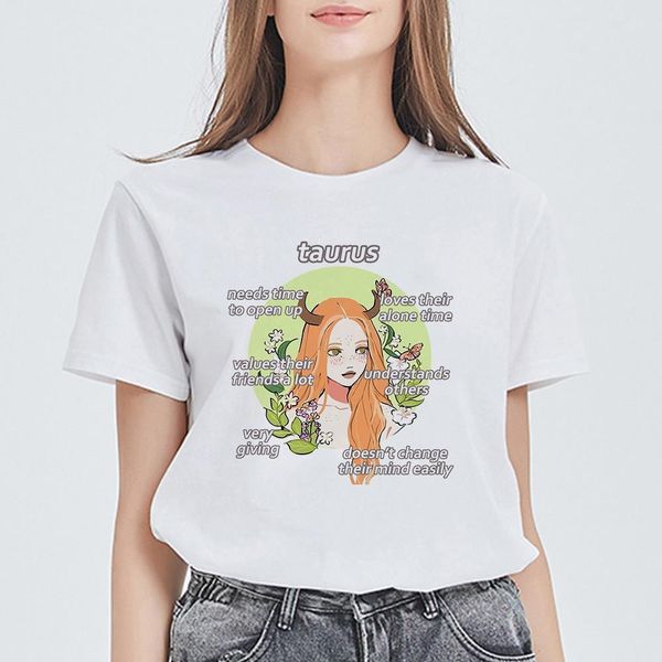 cute cartoon plus size vestidos female aesthetic tshirt daily vintage t shirt constellations harajuku t-shirt taurus top, White
cute cartoon plus size vestidos female aesthetic tshirt daily vintage t shirt constellations harajuku t-shirt taurus top, White