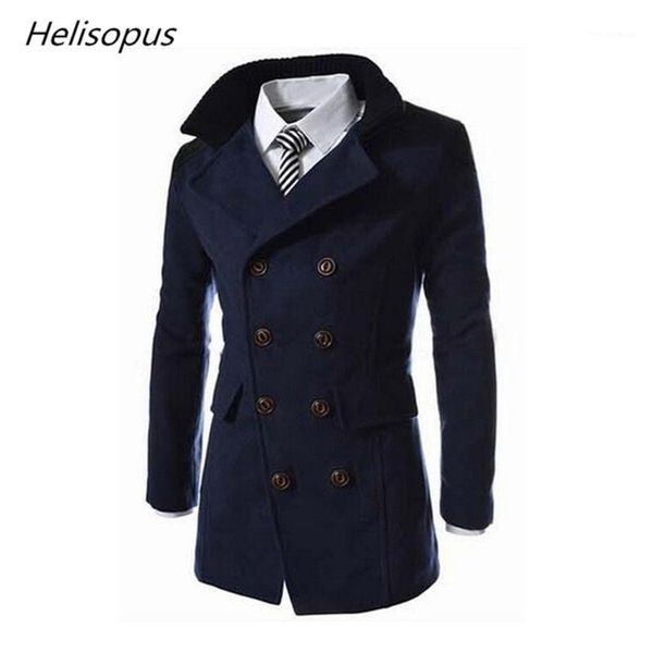 helisopus warm men's jackets fashion wool blend long coat men turn-down collar solid color overcoats jackets1, Black
helisopus warm men's jackets fashion wool blend long coat men turn-down collar solid color overcoats jackets1, Black