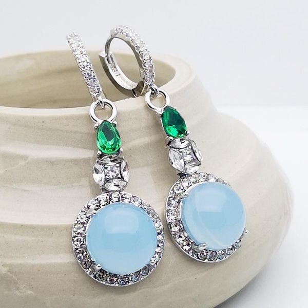 dangle & chandelier fashion women semi-circular stone earrings blue color with green long gift / anniversary, Silver
dangle & chandelier fashion women semi-circular stone earrings blue color with green long gift / anniversary, Silver
