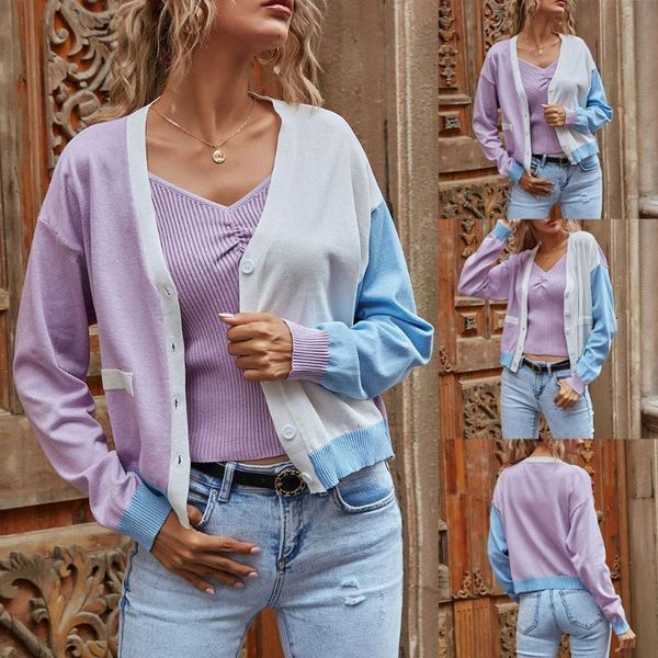fashion women casual button pocket contrast color long sleeve cardigan jacket, White;black
fashion women casual button pocket contrast color long sleeve cardigan jacket, White;black