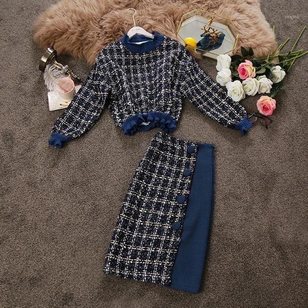 korean vintage hit color patchwork plaid women two piece set o neck long sleeve pullovers and mid skirts women suits1, Gray
korean vintage hit color patchwork plaid women two piece set o neck long sleeve pullovers and mid skirts women suits1, Gray