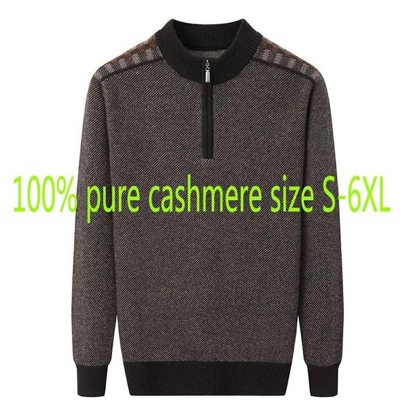 new cashmere sweater men half high zipper collar casual winter thickened computer knitted pullovers plus size s-6xl, White;black
new cashmere sweater men half high zipper collar casual winter thickened computer knitted pullovers plus size s-6xl, White;black