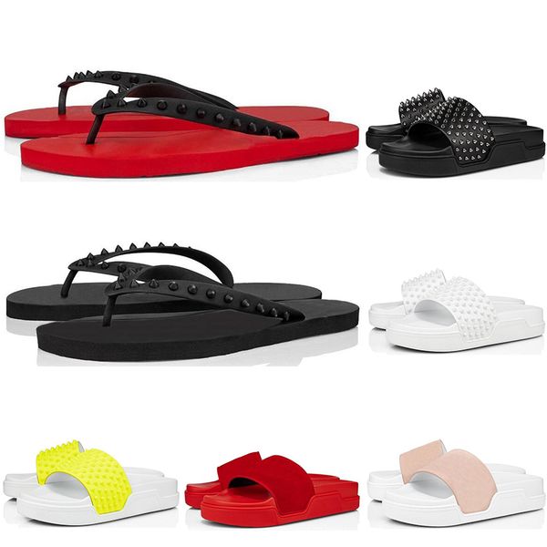 fashion men flip flops red bottoms spikes summer slippers triple black white yellow slides house outdoor mens sandals size 38-46
fashion men flip flops red bottoms spikes summer slippers triple black white yellow slides house outdoor mens sandals size 38-46