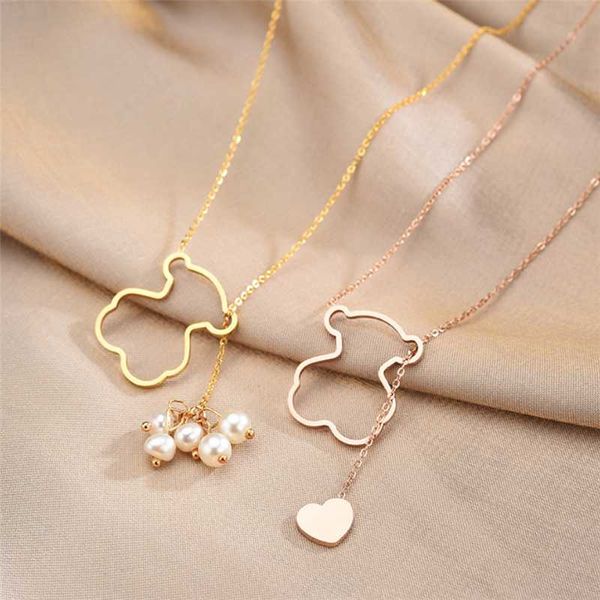 fashion jewelry for women stainless steel necklace cute heart bear design high pearl necklace pendant chain girl gift accessorie, Silver
fashion jewelry for women stainless steel necklace cute heart bear design high pearl necklace pendant chain girl gift accessorie, Silver