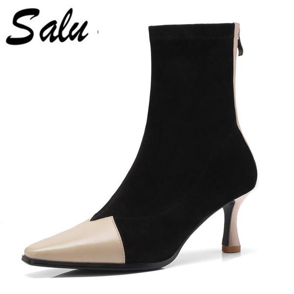 salu women genuine leather boots fashion lady combat ankle casual boots biker female short zipper, Black
salu women genuine leather boots fashion lady combat ankle casual boots biker female short zipper, Black