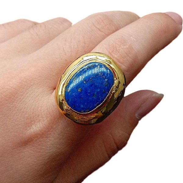 yygem gold filled natural oval lapis lazuli adjustable rings women simple geometric for her femme bijoux q1219, Golden;silver
yygem gold filled natural oval lapis lazuli adjustable rings women simple geometric for her femme bijoux q1219, Golden;silver