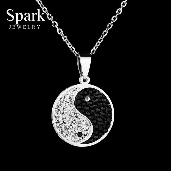 pendant necklaces stainless steel chinese style yin yang nekclace & for women rhinestone round black white tai chi necklace link chain, Silver
pendant necklaces stainless steel chinese style yin yang nekclace & for women rhinestone round black white tai chi necklace link chain, Silver