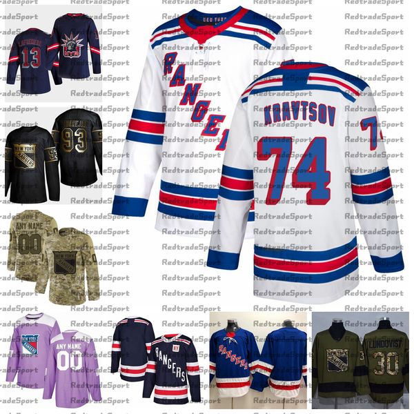 2021 reverse retro customize #74 vitali kravtsonew york rangers hockey jersey golden edition camo veterans day fights cancer stitched jersey, Black;red
2021 reverse retro customize #74 vitali kravtsonew york rangers hockey jersey golden edition camo veterans day fights cancer stitched jersey, Black;red