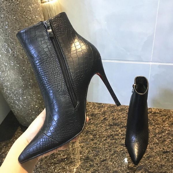 winter sokate boot women's red bottom ankle boots snake skin pattern pointed toe lady boots fashion high heels dress party eu 35-42, Black
winter sokate boot women's red bottom ankle boots snake skin pattern pointed toe lady boots fashion high heels dress party eu 35-42, Black