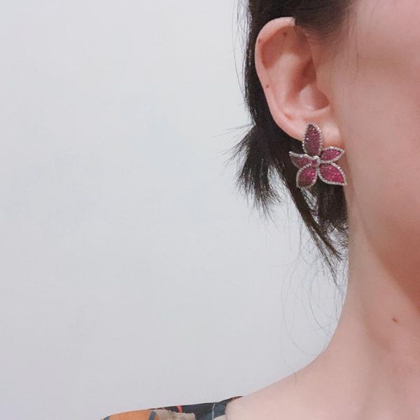 fashion big flower floral purple cubic zircon bridal earrings for women wedding, Golden;silver
fashion big flower floral purple cubic zircon bridal earrings for women wedding, Golden;silver