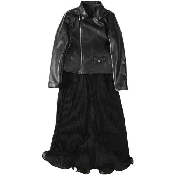 women's leather & faux 2021 spring coat female short section version of the self-cultivation motorcycle jacket tulle skirt real, Black
women's leather & faux 2021 spring coat female short section version of the self-cultivation motorcycle jacket tulle skirt real, Black