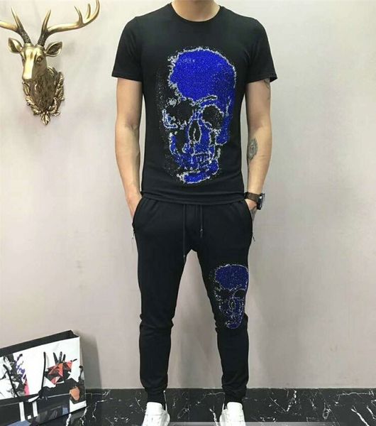 training sports men's slim fit cotton-knit suit hip hop skull masculine suite lmbr, Gray
training sports men's slim fit cotton-knit suit hip hop skull masculine suite lmbr, Gray