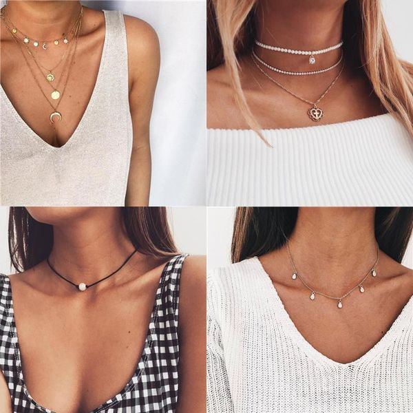 6 styles retro bohemia necklaces sun and moon whaletail crystal for women anniversary wedding jewely friends, Silver
6 styles retro bohemia necklaces sun and moon whaletail crystal for women anniversary wedding jewely friends, Silver