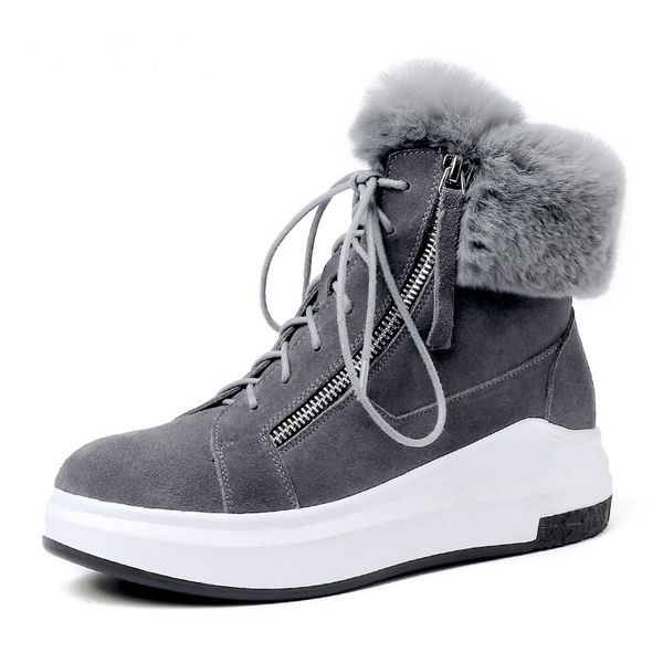 2020 women snowboots natural cow suede rabbit skin winter cross warm ankle for woman wedge boots errl, Black
2020 women snowboots natural cow suede rabbit skin winter cross warm ankle for woman wedge boots errl, Black