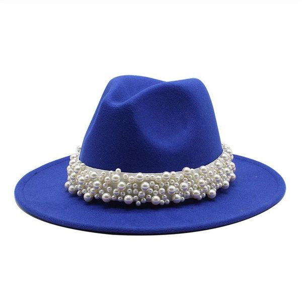 fedora hat women pearl ribbon wide brim panama felt hats gentleman elegant lady wedding party jazz caps 56-61cm, Blue;gray
fedora hat women pearl ribbon wide brim panama felt hats gentleman elegant lady wedding party jazz caps 56-61cm, Blue;gray