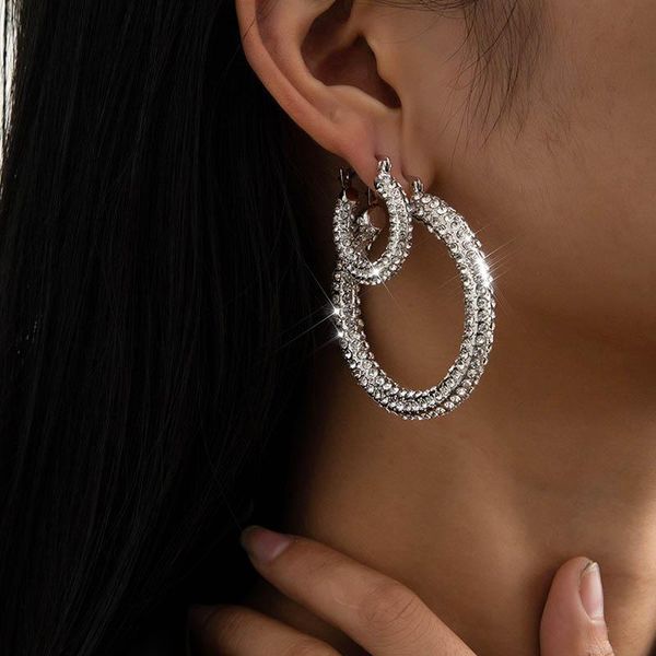 fashion exaggerated shiny diamante rhinestone hoop earrings for women vintage statement geometric round circle earrings jewelry, Golden;silver
fashion exaggerated shiny diamante rhinestone hoop earrings for women vintage statement geometric round circle earrings jewelry, Golden;silver