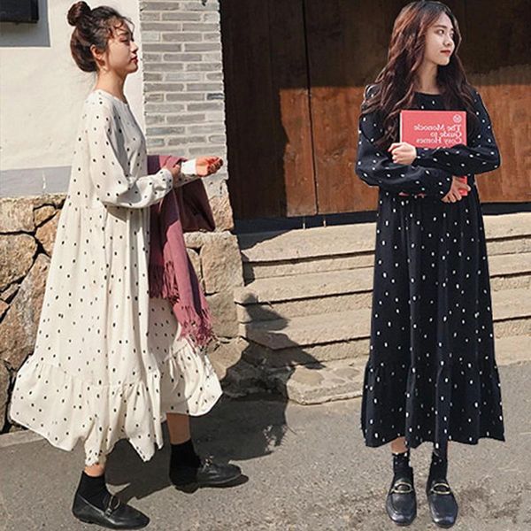 plus size 2021 spring summer european style brand cothing loose long sleeve women dresses print dot linen vestidos o-neck robe, Black;gray
plus size 2021 spring summer european style brand cothing loose long sleeve women dresses print dot linen vestidos o-neck robe, Black;gray