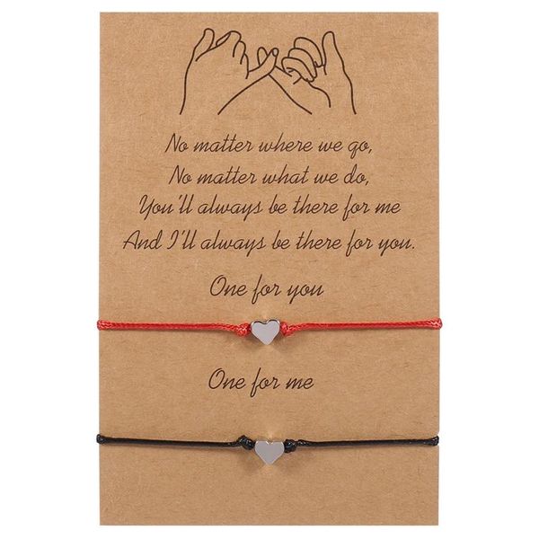 2pcs/set heart charm bracelets black string braiding couple bracelet for men women wish card, Golden;silver
2pcs/set heart charm bracelets black string braiding couple bracelet for men women wish card, Golden;silver