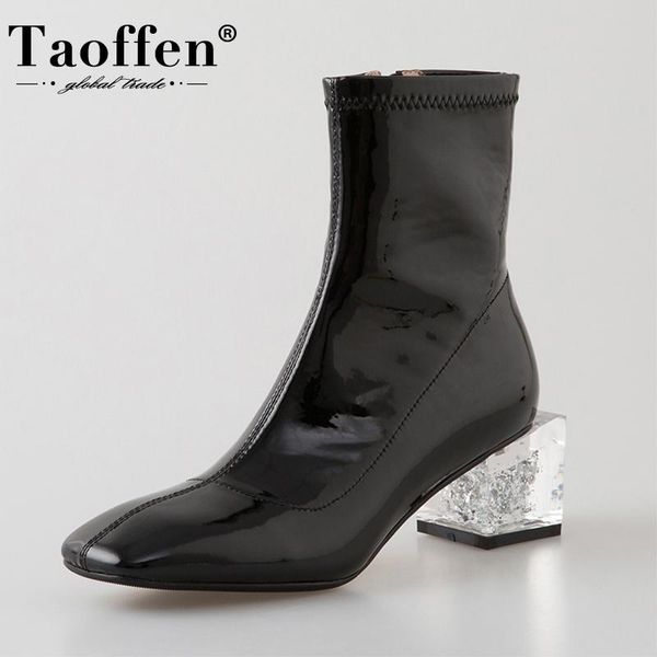 taoffen woman ankle boots real leather crystal heel zipper woman short boots fashion cool winter shoes footwear 33-43, Black
taoffen woman ankle boots real leather crystal heel zipper woman short boots fashion cool winter shoes footwear 33-43, Black