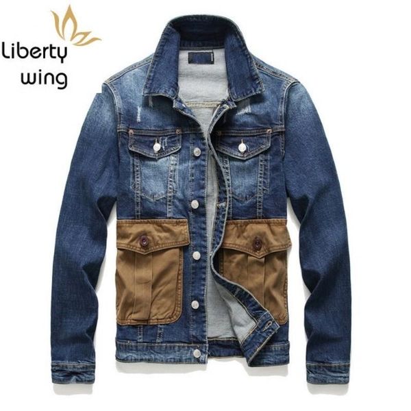 spring autumn mens multi-pocket jean single breasted vintage biker slim jacket street style college coat long sleeve blue, Black;brown
spring autumn mens multi-pocket jean single breasted vintage biker slim jacket street style college coat long sleeve blue, Black;brown