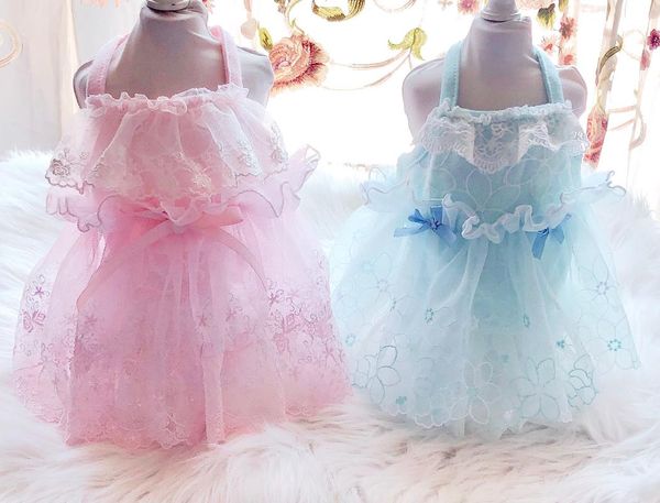 dog apparel high waist strap embroidery wedding dress for dogs pink blue colors car with lace design bow decor
dog apparel high waist strap embroidery wedding dress for dogs pink blue colors car with lace design bow decor