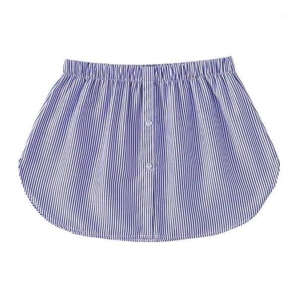 women layered decorative skirt blue stripes print flare curved false fake hem buttons elastic waist detachable apron1, Black
women layered decorative skirt blue stripes print flare curved false fake hem buttons elastic waist detachable apron1, Black