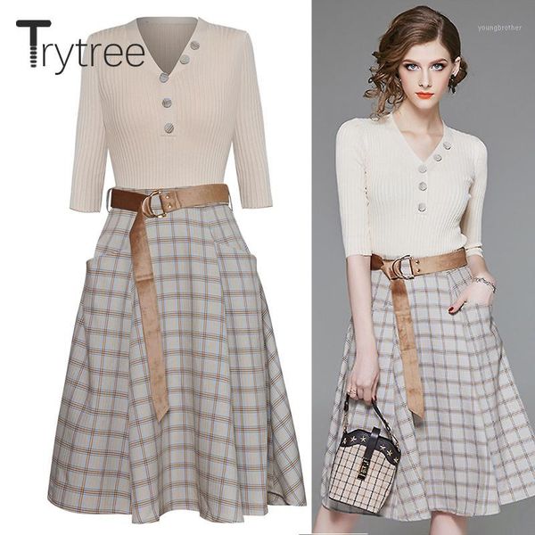 women's tracksuits trytree women autumn two piece set casual fashion v-neck + skirt plaid sashes office lady polyester suit 2 piece1, Gray
women's tracksuits trytree women autumn two piece set casual fashion v-neck + skirt plaid sashes office lady polyester suit 2 piece1, Gray